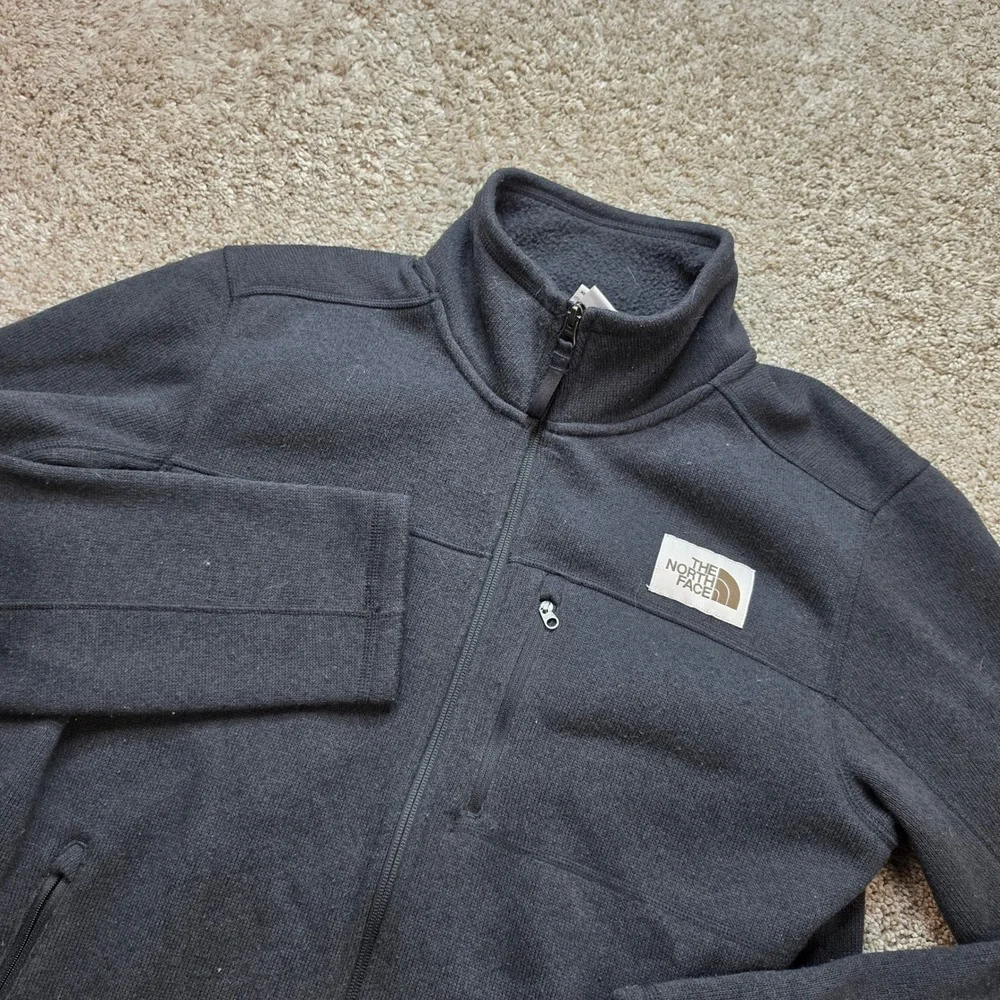 The North Face Gordon Lyons Jacket Mens Medium Gray Outdoor Zip Fleece Hiking